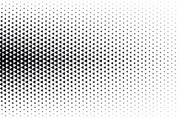 Halftone triangle dots. Triangle halftone pattern. Abstract triangle background.