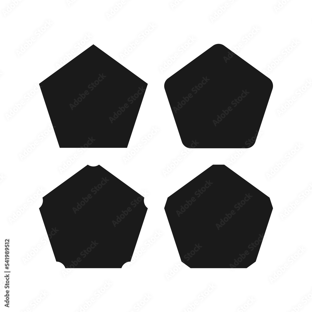 Wall mural Pentagon Shapes Corner Cut Icon Set