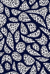 Abstract modern leopard seamless pattern. Animals trendy background. Blue and black decorative stock illustration for print, card, postcard, fabric, textile. Modern ornament of stylized skin.