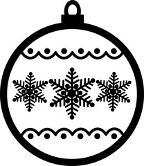 Obraz premium Christmas Tree Ball silhouette vector illustration