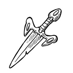 Fantasy dagger vector illustration on white background