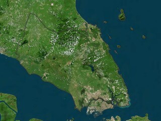 Johor, Malaysia. High-res satellite. No legend - obrazy, fototapety, plakaty