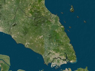 Johor, Malaysia. Low-res satellite. No legend - obrazy, fototapety, plakaty
