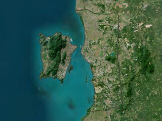 Pulau Pinang, Malaysia. High-res satellite. No legend - obrazy, fototapety, plakaty