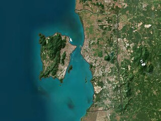Pulau Pinang, Malaysia. Low-res satellite. No legend - obrazy, fototapety, plakaty