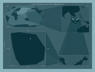 Putrajaya, Malaysia. Described location diagram