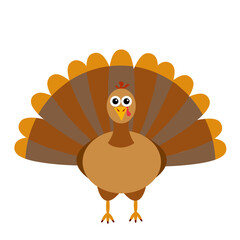 simple flat Thanksgiving turkey brown