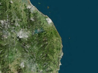 Trengganu, Malaysia. High-res satellite. No legend - obrazy, fototapety, plakaty