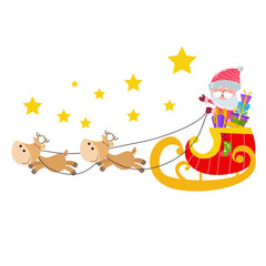 Cute Santa Claus cartoon on white background perfect for Christmas cards.