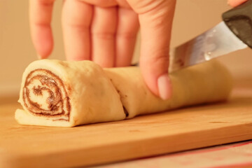 the process of making buns. flour . eggs . chocolate. tremble. dough milk . salt .
