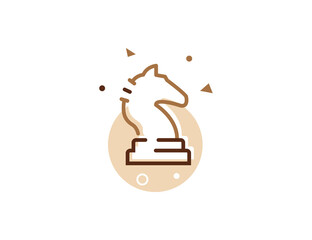 Chess Knight Stroke Line Icon