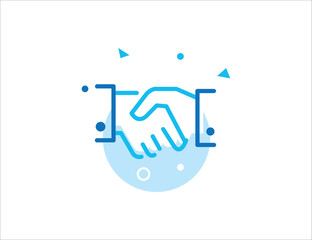 Hand Shake Stroke Line Icon
