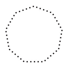 Nonagon shape dotted symbol vector icon for creative graphic design ui element in a pictogram illustration