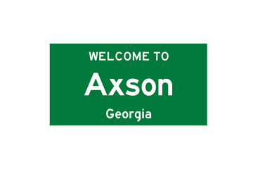Axson, Georgia, USA. City limit sign on transparent background. 