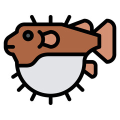 pufferfish sea animal © iconixar