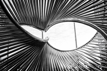 black and white metal sculpture