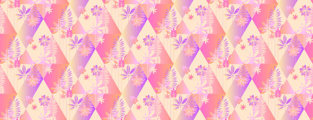 Decorative tropical flower seamless pattern.