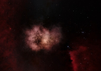 Nebulae 3d rendering, deep space background illustration
