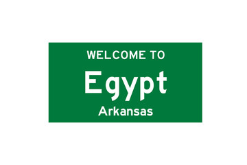 Egypt, Arkansas, USA. City limit sign on transparent background. 