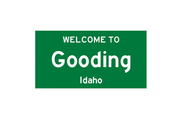 Gooding, Idaho, USA. City limit sign on transparent background. 