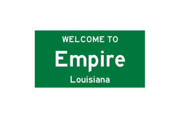 Empire, Louisiana, USA. City limit sign on transparent background. 