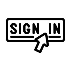 sign in registration line icon vector. sign in registration sign. isolated contour symbol black illustration