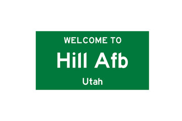 Hill Afb, Utah, USA. City limit sign on transparent background. 