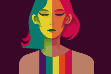 Lgbt girl vs human rights discrimination, close your eyes,
