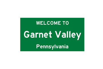 Garnet Valley, Pennsylvania, USA. City limit sign on transparent background. 