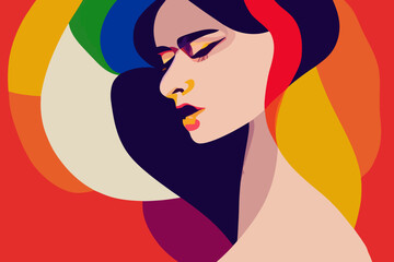 Girl, tolerant to lgbt community, illustration, lgbtq+ pride