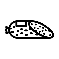 salami sausage meat line icon vector. salami sausage meat sign. isolated contour symbol black illustration