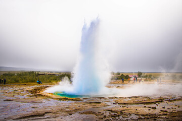 Strokkur and Geysir Geothermal Area in Iceland