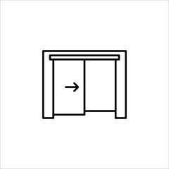 sliding door line icon vector. sliding door sign. automatic door vector icon on white background
