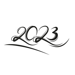 Fototapeta na wymiar 2023 year Lettering. Black on transparent background. Design element for holiday cards, Christmas or New Year party organizer headliner, banner, poster, web.