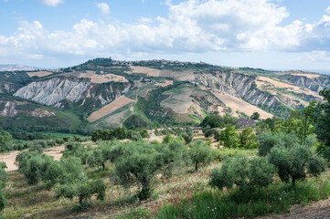 Fototapeta na wymiar Panorama of Atri with its beautiful badlands