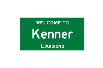 Foto op Canvas Kenner, Louisiana, USA. City limit sign on transparent background.  © Rezona