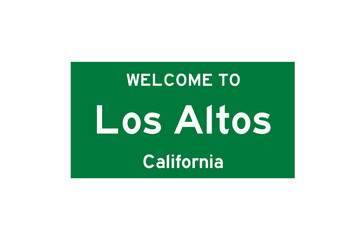 Los Altos, California, USA. City limit sign on transparent background. 
