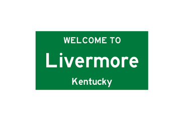 Livermore, Kentucky, USA. City limit sign on transparent background. 