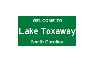 Lake Toxaway, North Carolina, USA. City limit sign on transparent background. 