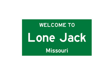 Lone Jack, Missouri, USA. City limit sign on transparent background. 