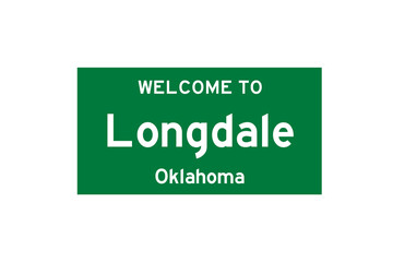 Longdale, Oklahoma, USA. City limit sign on transparent background. 