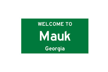 Mauk, Georgia, USA. City limit sign on transparent background. 