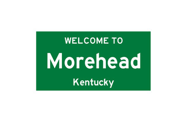 Morehead, Kentucky, USA. City limit sign on transparent background. 