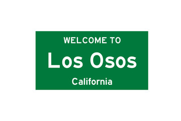 Los Osos, California, USA. City limit sign on transparent background. 