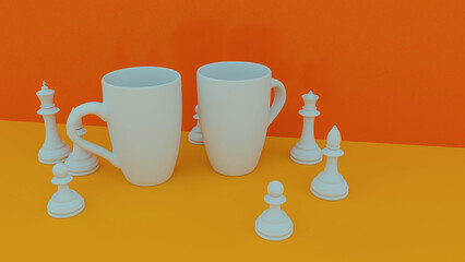 chess and mug