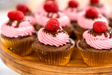 Chocolate raspberry cupcakes
