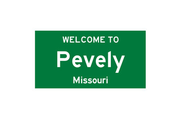 Pevely, Missouri, USA. City limit sign on transparent background. 