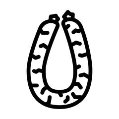 beef sausage meat line icon vector. beef sausage meat sign. isolated contour symbol black illustration