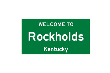 Rockholds, Kentucky, USA. City limit sign on transparent background. 