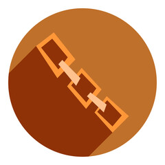 chain flat icon. orange icon in flat style abstract chain. icon for forge icon. for web browser.